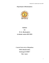 Syllabus M.Sc. Biochemistry from 2019