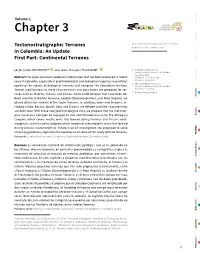Tectonostratigraphic Terranes in Colombia: an Update. First Part