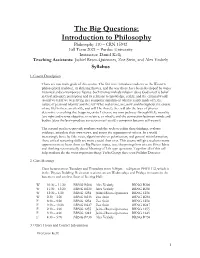 The Big Questions: Introduction to Philosophy