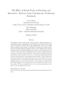 The Effect of Patent Pools on Patenting and Innovation-Evidence