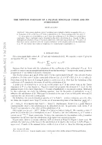 "The Newton Polygon of a Planar Singular Curve and Its Subdivision"