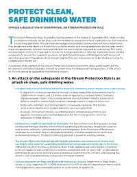 The Stream Protection Rule Puts Coal Profits Above Public Health and the Environment and Defies the Public Interest by Undermining the Federal Rulemaking Process