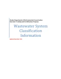 Wastewater System Classification Information