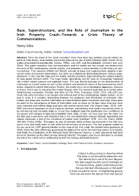 Base, Superstructure, and the Role of Journalism in the Irish Property Crash—Towards a Crisis Theory of Communications