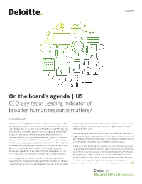 CEO Pay Ratio: Leading Indicator of Broader Human Resource Matters?