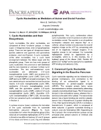 Cyclic Nucleotides As Mediators of Acinar and Ductal Function Maria E