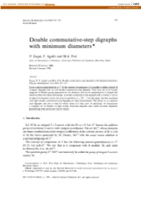 Double Commutative-Step Digraphs with Minimum Diameters *