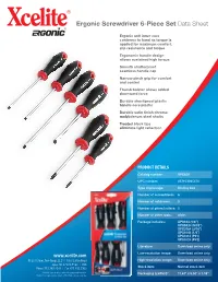 Ergonic Screwdriver 6-Piece Set Data Sheet ®