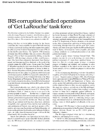 IRS Corruption Fuelled Operations of ‘Get Larouche’ Task Force