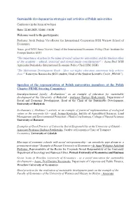 Sustainable Development in Strategies and Activities of Polish Universities