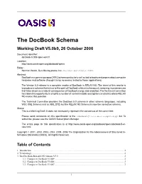 The Docbook Schema Working Draft V5.0B9, 26 October 2006