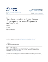 Vertical Structure of Bottom Ekman Tidal Flows: Observations, Theory, and Modeling from the Northern Adriatic J