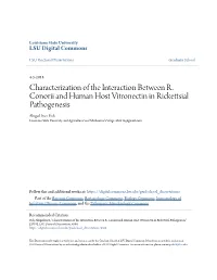 Characterization of the Interaction Between R. Conorii and Human