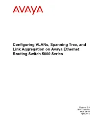 Configuring Vlans, Spanning Tree, and Link Aggregation on Avaya Ethernet Routing Switch 5000 Series