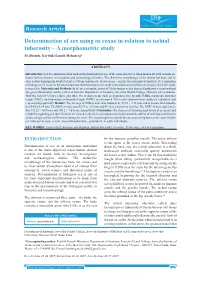 Determination of Sex Using Os Coxae in Relation to Ischial Tuberosity – a Morphometric Study M