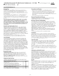 Ethyl Glucuronide III Enzyme Immunoassay Is Intended for the • This Test Is for in Vitro Diagnostic Use Only