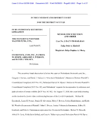 In Re Overstock Securities Litigation 19-CV-00709-Memorandum Decision and Order