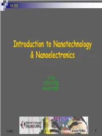 Introduction to Nanotechnology & Nanoelectronics