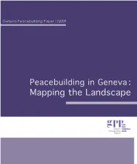 Peacebuilding in Geneva: Mapping the Landscape