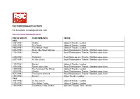 RSC PERFORMANCE HISTORY for Full Details, Including Cast Lists, Visit