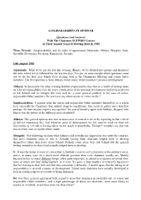 SANGHARAKSHITA in SEMINAR Questions and Answers with The