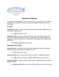 Sentence Patterns