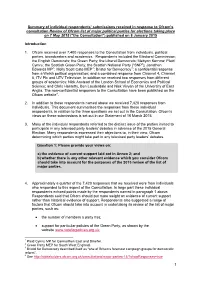Summary of Individual Responses to Major Parties Con Doc.Docx