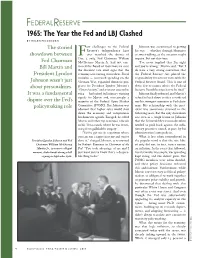 1965: the Year the Fed and LBJ Clashed
