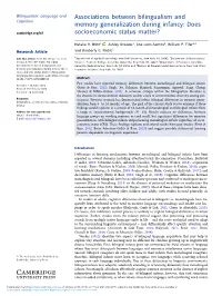 Associations Between Bilingualism and Memory