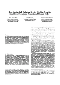 Deriving the Full-Reducing Krivine Machine from the Small-Step Operational Semantics of Normal Order *