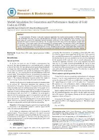 Matlab Simulation for Generation and Performance Analysis of Gold Codes in CDMA