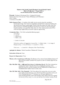 Minutes of the Meeting Held by Ancroft Parish Council