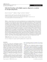 Molecular Homology and Multiple-Sequence Alignment: an Analysis of Concepts and Practice