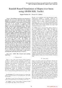 Rainfall Runoff Simulation of Shipra River Basin Using AWBM RRL Toolkit