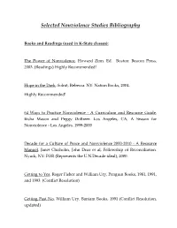 Selected Nonviolence Studies Bibliography