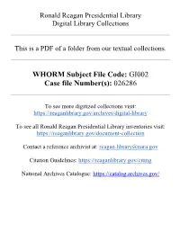 WHORM Subject File Code: GI002 Case File Number(S): 026286