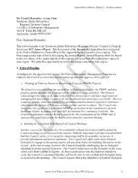 Annual Report Replies: Region 1 - Southeast Alaska