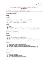 Chapter 6: Geological Activity and Earthquakes