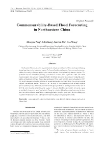 Commensurability-Based Flood Forecasting in Northeastern China