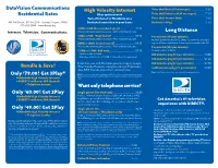 Datavision Communications Residential Rates Bundle & Save!