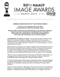 NOMINEES ANNOUNCED for 50TH NAACP IMAGE AWARDS Two