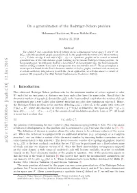 On a Generalization of the Hadwiger-Nelson Problem