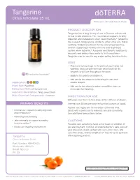 Tangerine Citrus Reticulata 15 Ml PRODUCT INFORMATION PAGE