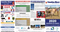 2020 Camden Show Program of Events.Pdf