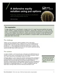 A Defensive Equity Solution Using Put Options