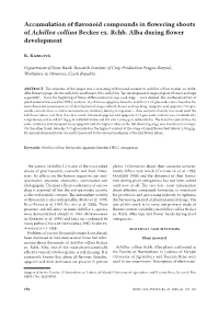 Accumulation of Flavonoid Compounds in Flowering Shoots of Achillea Collina Becker Ex