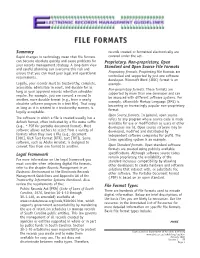 File Formatsformats