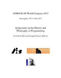 History and Philosophy of Programming