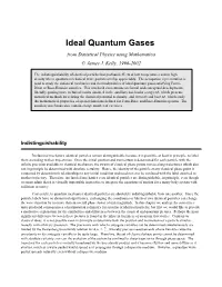Ideal Quantum Gases from Statistical Physics Using Mathematica © James J