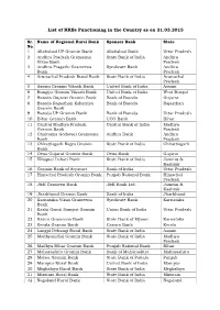 List of Rrbs Functioning in the Country As on 31.03.2015
